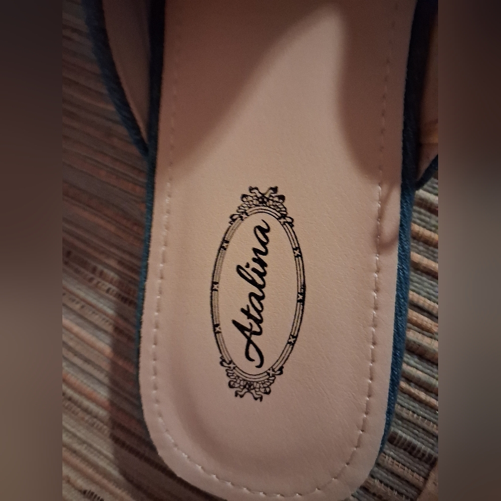💧Atalina Denim Jeweled Embellished Mule - Picture 6 of 6